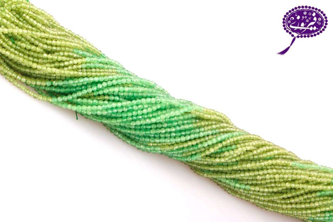 رشته جید تراش جواهری ترکیبی سبز سایز ۲
